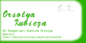 orsolya kubicza business card